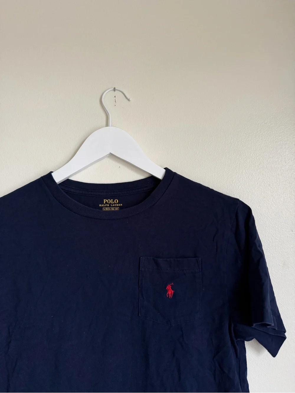 Polo by Ralph Lauren Navy Short Sleeve Pocket Tee Kids Large 14-16